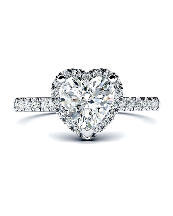 Heart Shaped Halo Engagement Ring