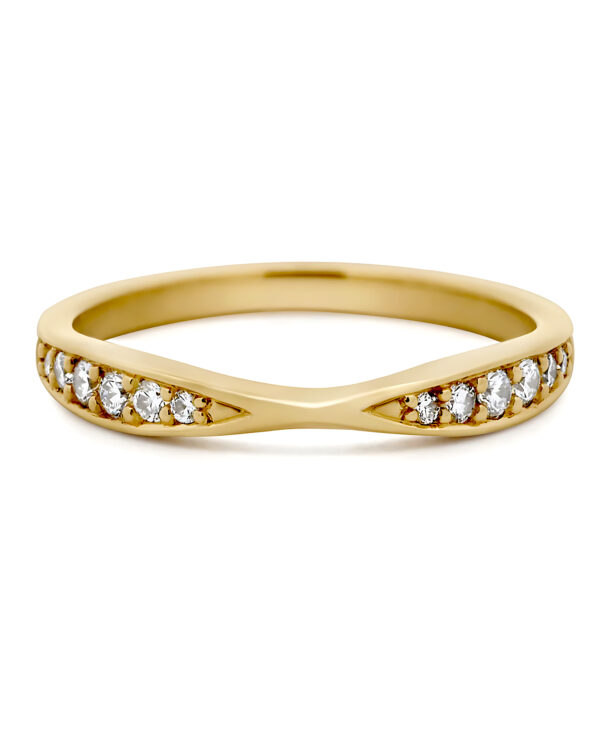 Diamond Set Shaped Wedding Band