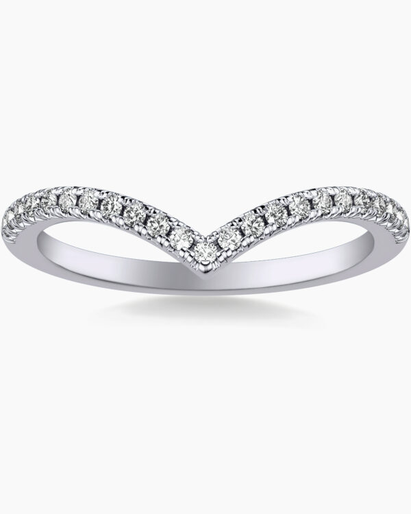 Diamond Set Wishbone Wedding Band