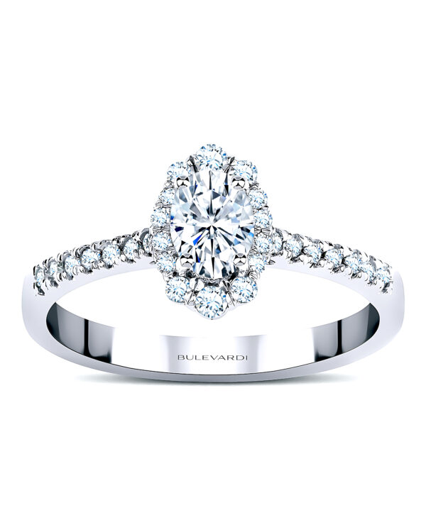 Oval Cut Halo Engagement Ring