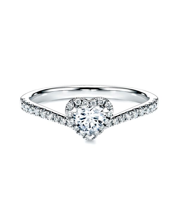 Heart Shaped Halo Engagement Ring
