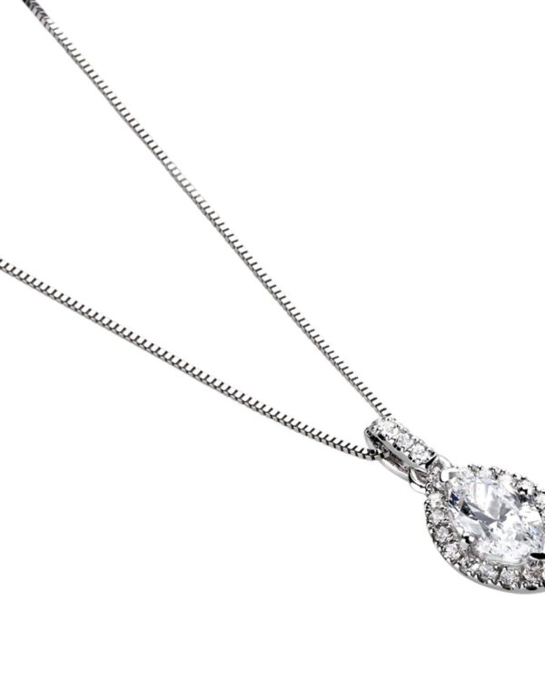 Classic Oval Diamond Halo Pendant